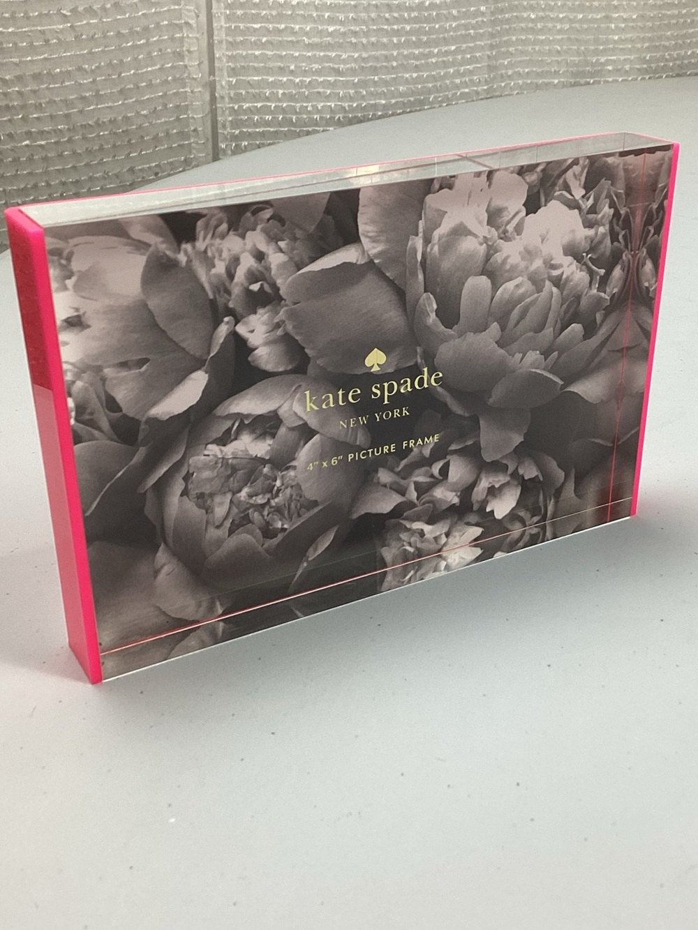 Kate Spade New York 4 X 6” Acrylic Block Picture Frame With Vibrant Pink Back